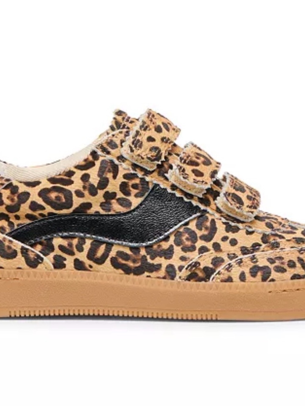 Dolce Vita Leopard Print Sneakers with Black Side Accent and Gum Sole